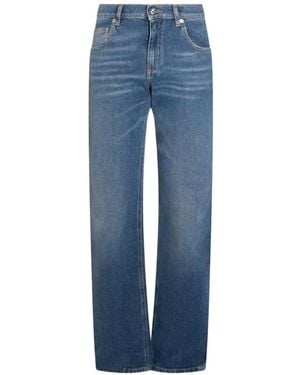Blumarine Distressed Straight Trousers - Blue