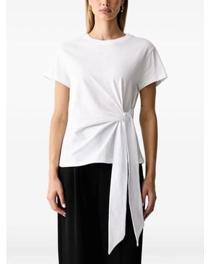 KARL LAGERFELD Tie-Fastening T-Shirt - White