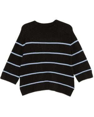 Yerse Pull Rayé À Manches Trois Quarts - Black