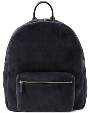 Kiton Sac À Dos En Cuir À Fermeture Zippée - Blue