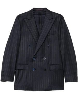 Bagnoli Sartoria Napoli Pinstripe-Pattern Double-Breasted Suit - Blue