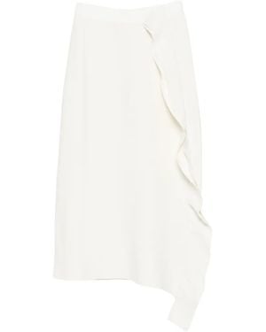 Liviana Conti Ruffled Midi Skirt - White
