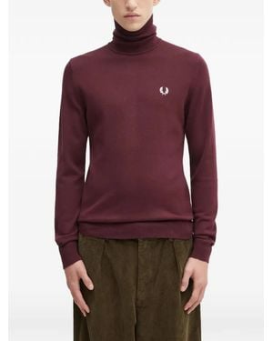 Fred Perry Rollkragenpullover mit Logo-Stickerei - Lila