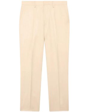Lardini Pleated Straight-Leg Trousers - White