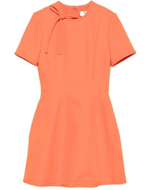 MSGM Neck-Tie Short-Sleeve Mini Dress - Orange