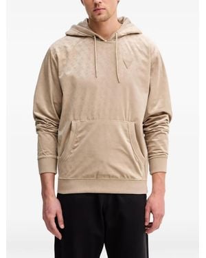 Guess Monogram-Pattern Hoodie - Natural