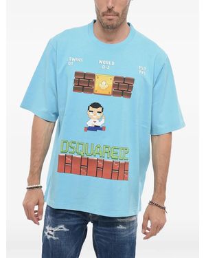 DSquared² Graphic-Print T-Shirt - Blue
