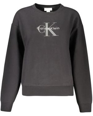 Calvin Klein Logo-Print Crew-Neck Sweatshirt - Gray