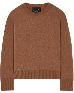 Alanui Ribbed-Edge Cashmere-Blend Jumper - Brown