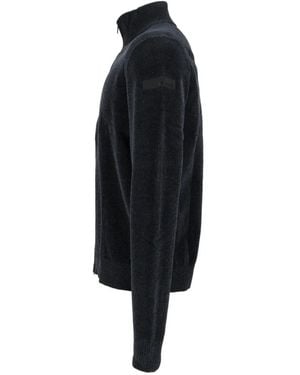 Rrd Mélange-Effect Zip-Up Cardigan - Black