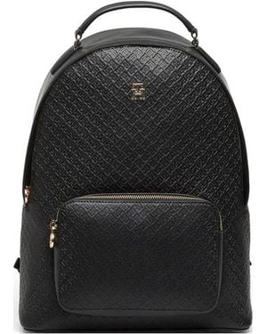 Tommy Hilfiger Monogram-Embossed Backpack - Black