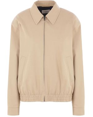 Saint Laurent Bomberjacke mit spitzem Kragen - Natur