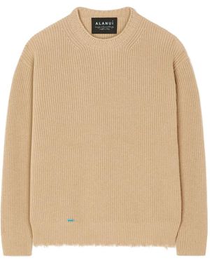 Alanui Ribbed Frayed Jumper - Natural