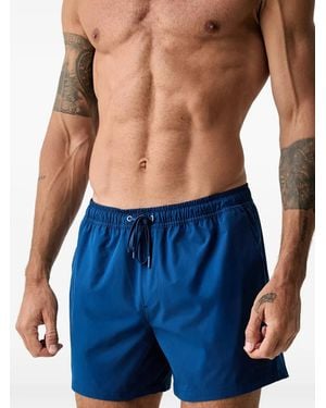 Marc O' Polo Logo-Patch Drawstring Swim Shorts - Blue