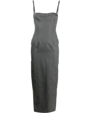Thom Browne Wool Gabardine Sheath Dress - Grey