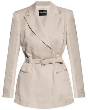 Emporio Armani Belted Jacket - Natural