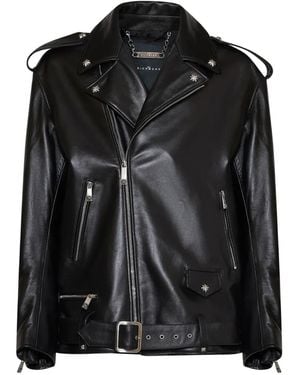 John Richmond Studded Leather Jacket - Black