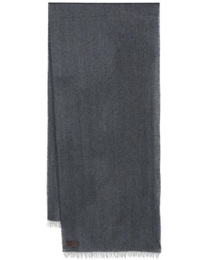 Canali Herringbone Scarf - Grey
