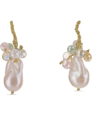 Mela Crystal-Embellished Drop Earrings - Metallic