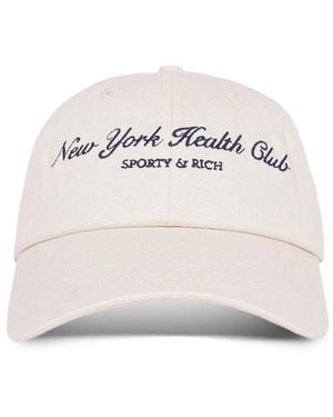 Sporty & Rich Embroidered Logo Baseball Cap - Natural