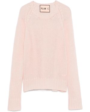 Plan C Jersey con cuello redondo - Rosa