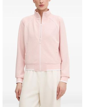 Guess Sarah Zip-Up Textured Sweatshirt - Pink
