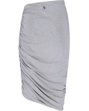The Attico Embroidered-logo midi skirt - Grau