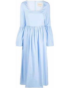Loulou de Saison Flared-Cuff Long-Length Dress - Blue