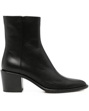 Pomme D ́Or Leather Ankle Boots - Black