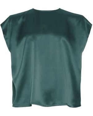 Eres Blouse En Soie À Mancherons - Vert