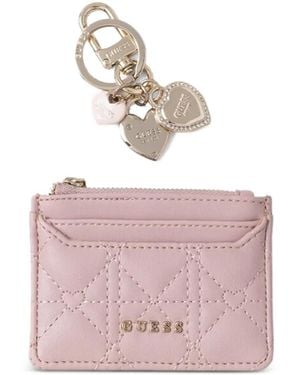 Guess Logo-Detail Card Holder Set - Pink