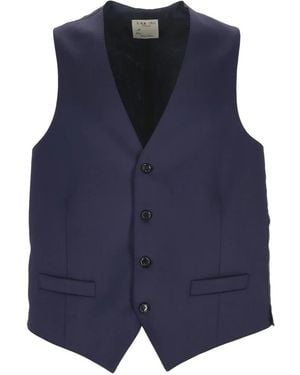 L.B.M. 1911 Button V-Neck Waistcoats - Blue
