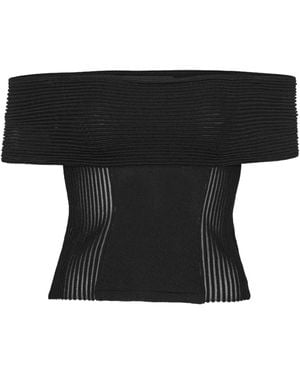 ROTATE BIRGER CHRISTENSEN Off-Shoulder Top - Zwart