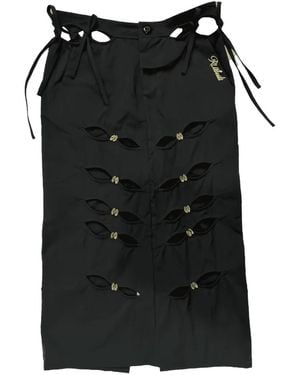 RUIBUILT Embroidered Cutout Maxi Skirt - Black