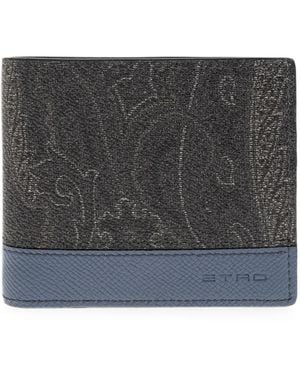 Etro Portafoglio Con Stampa Paisley - Grigio