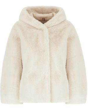 Valentini Hooded Faux-fur Jacket - White
