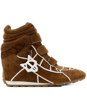 Naked Wolfe Element Touch-Strap Suede Trainers - Brown