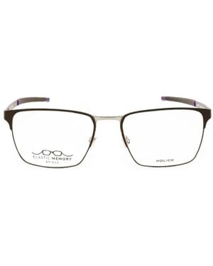 Police Rectangle-Frame Glasses - Brown