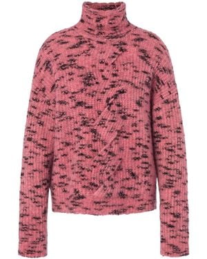 Moschino Roll-Neck Cable-Knit Jumper - Red