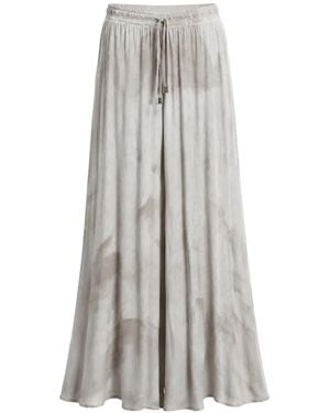 LA HAINE INSIDE US Tie-Dye Drawstring Palazzo Pants - White