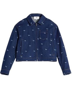 Maison Kitsuné クロップド デニムジャケット - ブルー