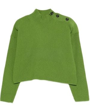 Iceberg Button Turtleneck Jumper - Green