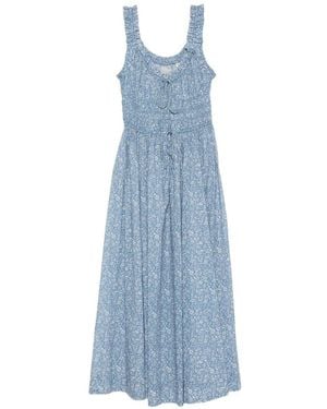 Doen Emmaretta Floral-Print Midi Dress - Blue
