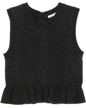 Cecilie Bahnsen Ruffled Button-Back Vest - Black
