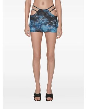 MISBHV Minifalda con motivo de mariposas - Azul