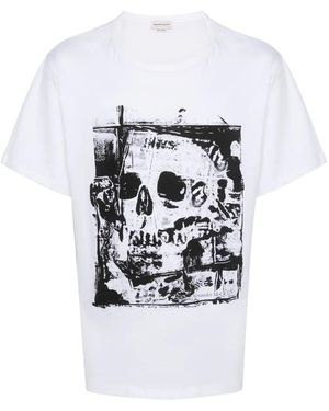 McQueen Kurzärmeliges T-Shirt Mit Rundhalsausschnitt - Weiß