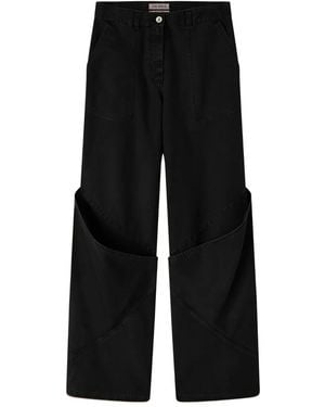The Attico Paneled Wide-Leg Pants - Black