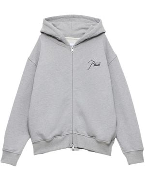 Rhude Classique Front-Zip Hoodie - Grey