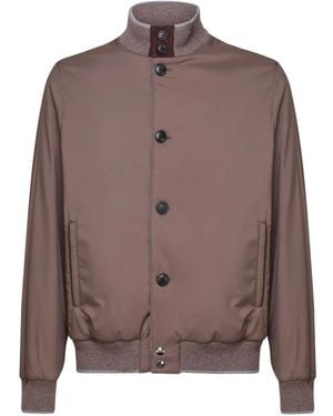 Fedeli Bomberjacke Mit Knopfverschluss - Braun