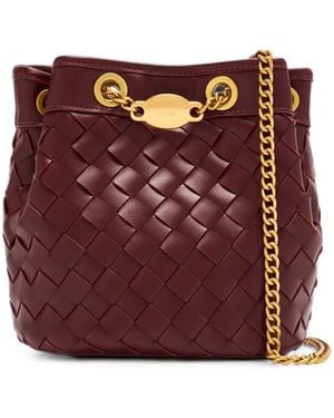 JW PEI Yara Woven Leather Bucket Bag - Purple